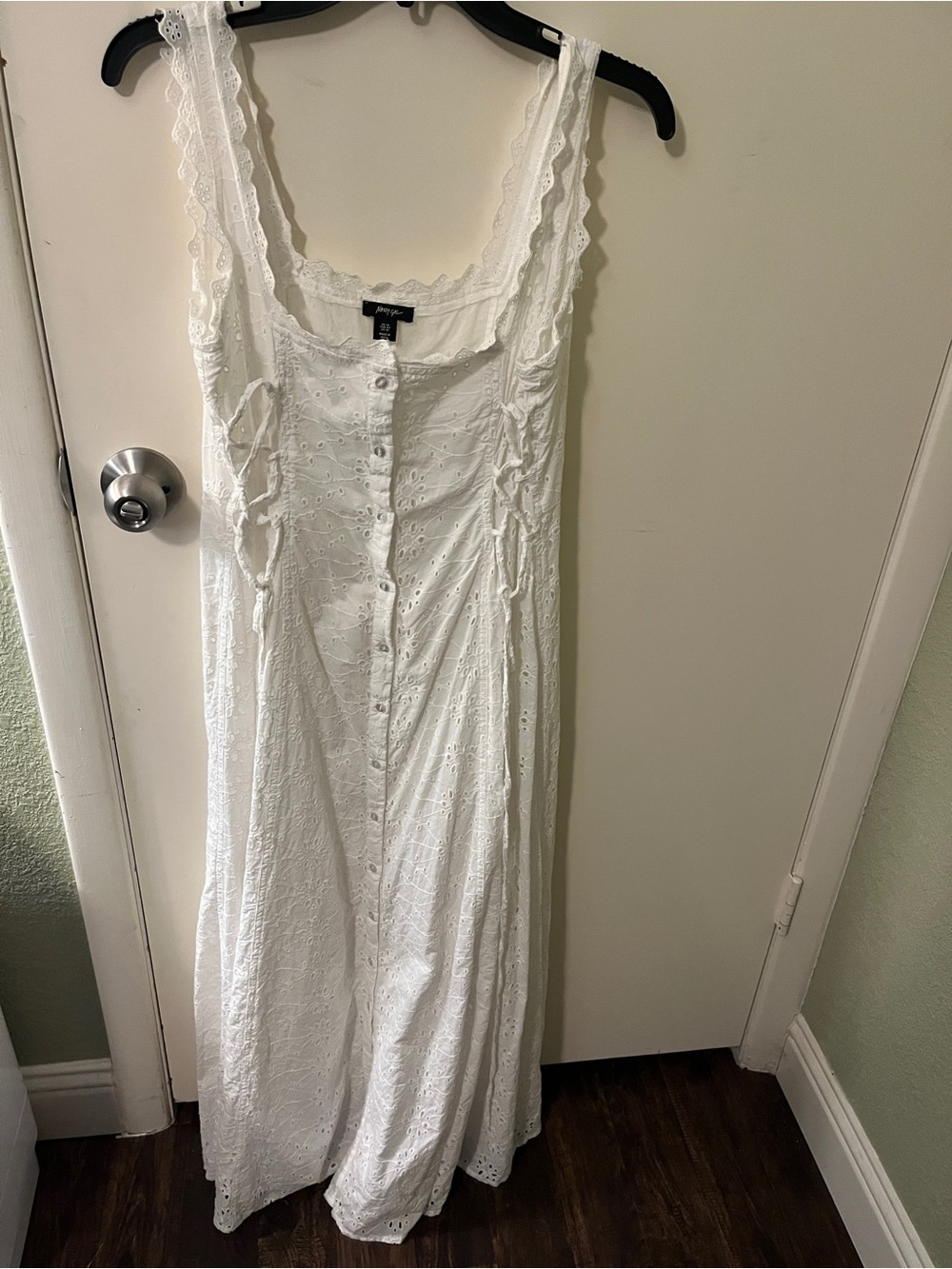 Nasty Gal White Eyelet Maxi Dress